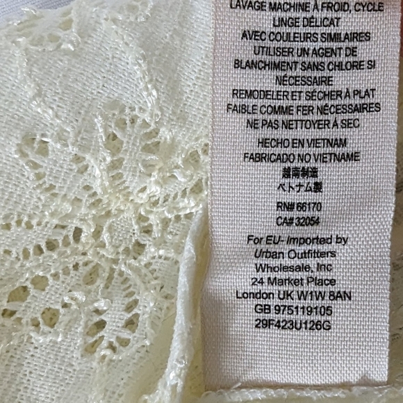 Free People Cream Ditsy Floral Lace Daisy Godet Peplum Eyelet Sheer Top - Picture 7 of 10